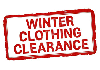 Winter clothing clearance sale sign isolated on transparent background