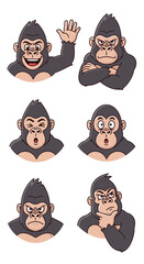 Gorilla Cartoon Character Illustration Design.