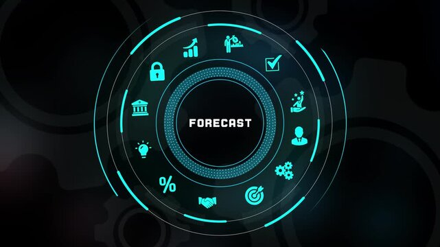 Business forecast and financial projection icon for future planning and strategic market trend analysis.