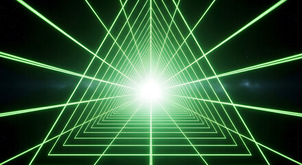 Green Laser Tunnel Toward Bright Center