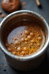 Melted copper blistering in a metal cup