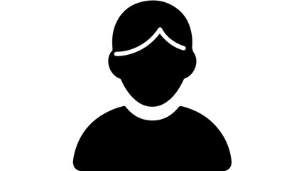 Simple Black Silhouette Icon of a Persons Head and Shoulders.