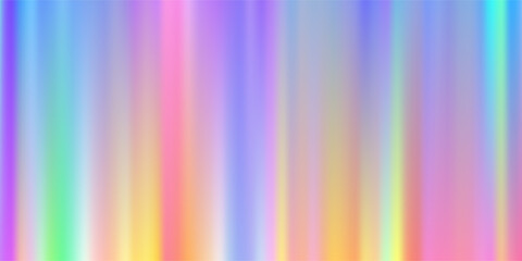 Obraz premium Abstract gradient background with holographic rainbow colors and flowing silk texture. Modern 3d design with soft pearl light and vibrant blue patterns for posters. Vector illustration.