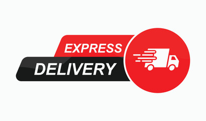 Fast express delivery service flat style icon
