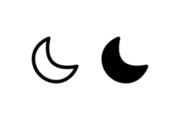 Minimalist black and white crescent moon icons.