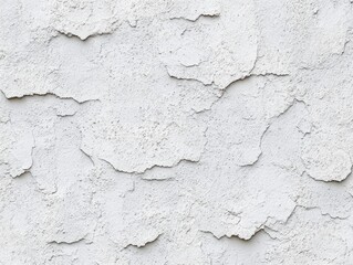 Obraz premium weathered white plaster wall with peeling cracked and flaking texture conveying an aged, distressed and worn surface