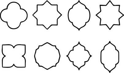 Islamic Ornamental Frame Silhouette Collection Vector Set