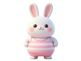 Obraz premium Cute pink bunny toy with glowing eyes