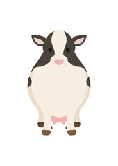 正面から見た乳牛のシンプルなイラスト