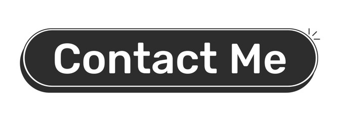 Contact me rounded modern black UI element. Email message communication request. Business reach out. Website mail. Monochrome clickable button. Flat web CTA with white bold text. Rubik font used