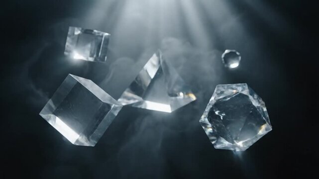 Diamonds in spotlight with smoke effect