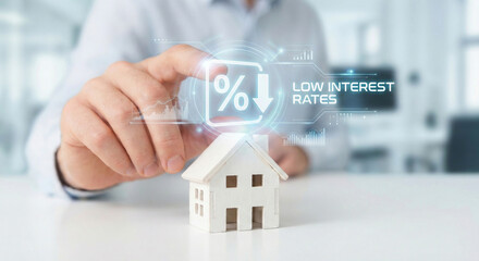 Low interest rates for home loan and mortgage financing concept.