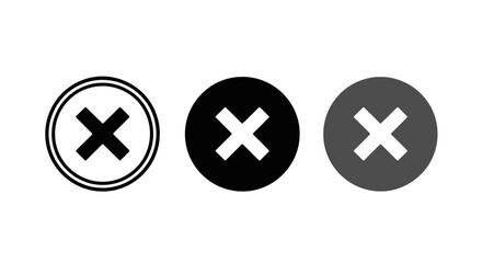 Obraz premium close button icons, circle shape, cancel symbol, white cross mark