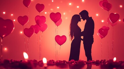 Romantic dating scene on Valentine's Day