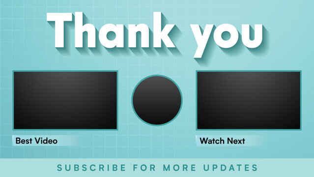 Simple clean white youtube outro end card background template