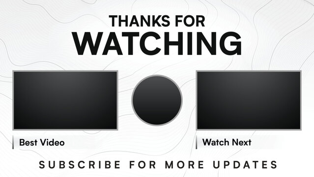 Modern minimal white youtube outro end screen background