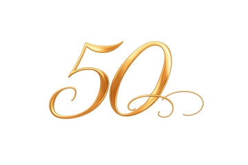 Obraz premium Golden number 50 celebrating anniversary and jubilee