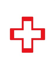 Obraz premium A red cross symbol on a white background