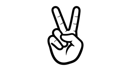Obraz premium peace hand gesture, victory sign, hand symbol, black and white