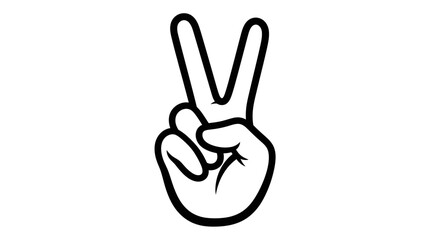 Fototapeta premium peace sign hand gesture, victory symbol, white background