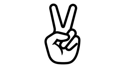 Obraz premium peace hand gesture, victory sign, hand symbol, black and white