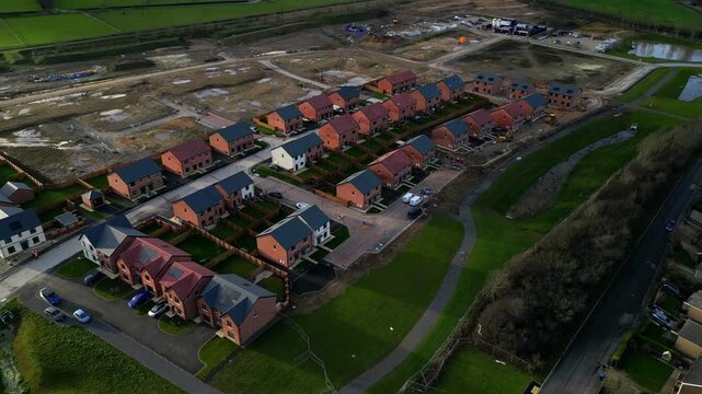 Explore the vibrant progress of housing development at Taylor Wimpey in Ripon with stunning aerial views