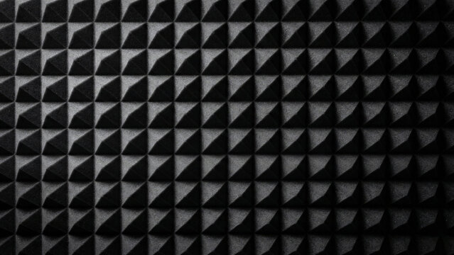 Black acoustic foam studio soundproofing texture