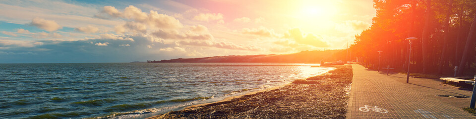 Embankment at sunset