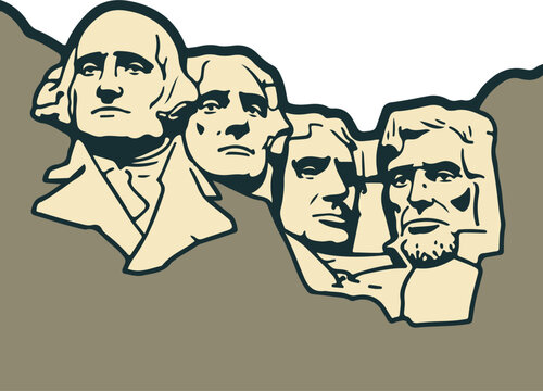 unique Mount Rushmore icon silhouette