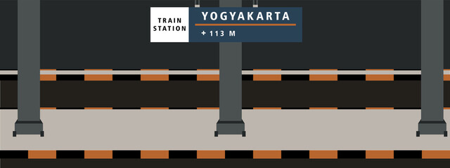 Yogyakarta Train Station Platform Illustration  © Ooh Seha