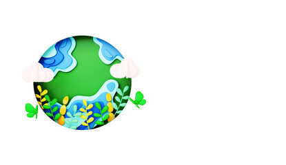 Fototapeta premium Transparent world earth day illustration