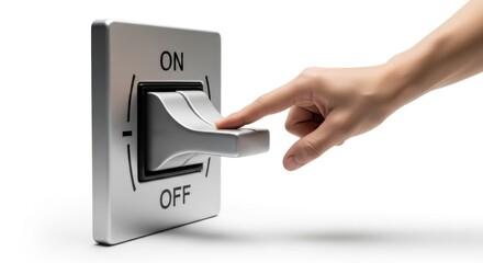 Bright Modern Hand Turning on Light Switch