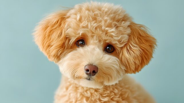 A small dog with a fluffy coat and a cute face