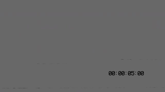 Clean VHS dark static with running time code on transparent background. Designed as overlay for compositing. Ideal for retro film edits, broadcast simulation, and glitch transitions.