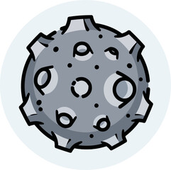 Cratered Gray Asteroid With Rough Texture © Deni