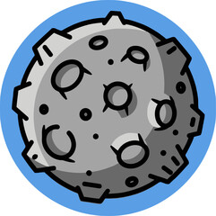 Rocky Moon Disk With Impact Crater Details © Deni