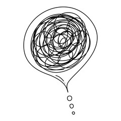 Chaotic scribble lines symbolizing mental health struggle