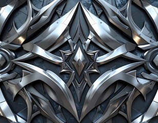 Abstract metallic silver armor texture reflecting light