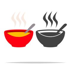 Hot soup bowl icon transparent vector isolated illustration