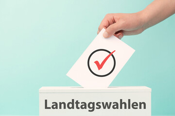 State elections in Germany, election ballot box, voting for the candidate of political party, citizien electing politician