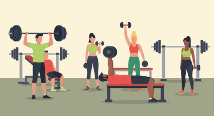 Group of People Exercising with Weights 4.