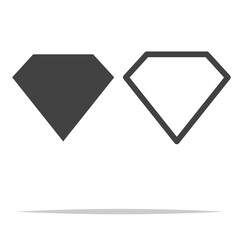 Diamond shape outline icon transparent vector isolated illustration