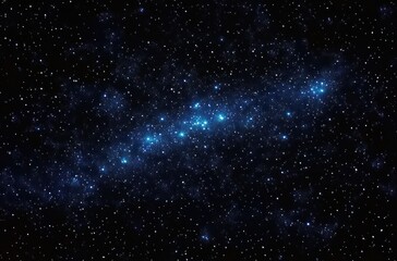 Obraz premium serene deep space starfield with a blue glowing nebula band and countless twinkling stars evoking awe and mystery