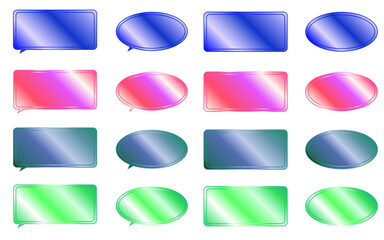 メタリックな吹き出しセット。