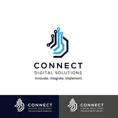 Connect Digital Solutions Logo Design Concept.