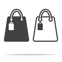 Shopping bag with price tag icon transparent vector isolated illustration