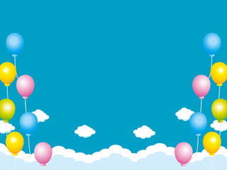 正月, 年賀状, 空, 雲, フレーム, 紙吹雪, 青空, 干支, 風景, 年賀, 新年, 自然, かわいい, 