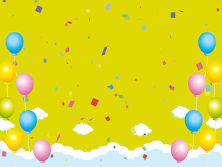 正月, 年賀状, 空, 雲, フレーム, 紙吹雪, 青空, 干支, 風景, 年賀, 新年, 自然, かわいい, 