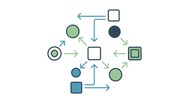 Organizational workflow diagram icon for business process mapping
