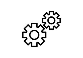 Obraz premium Dos engranajes lineales entrelazados que representan trabajo en equipo y procesos industriales 